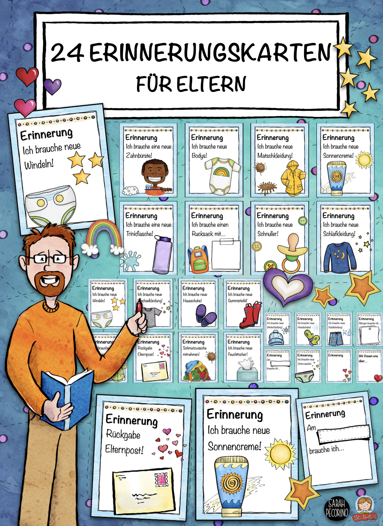 24 gemischte Erinnerungskarten für Eltern